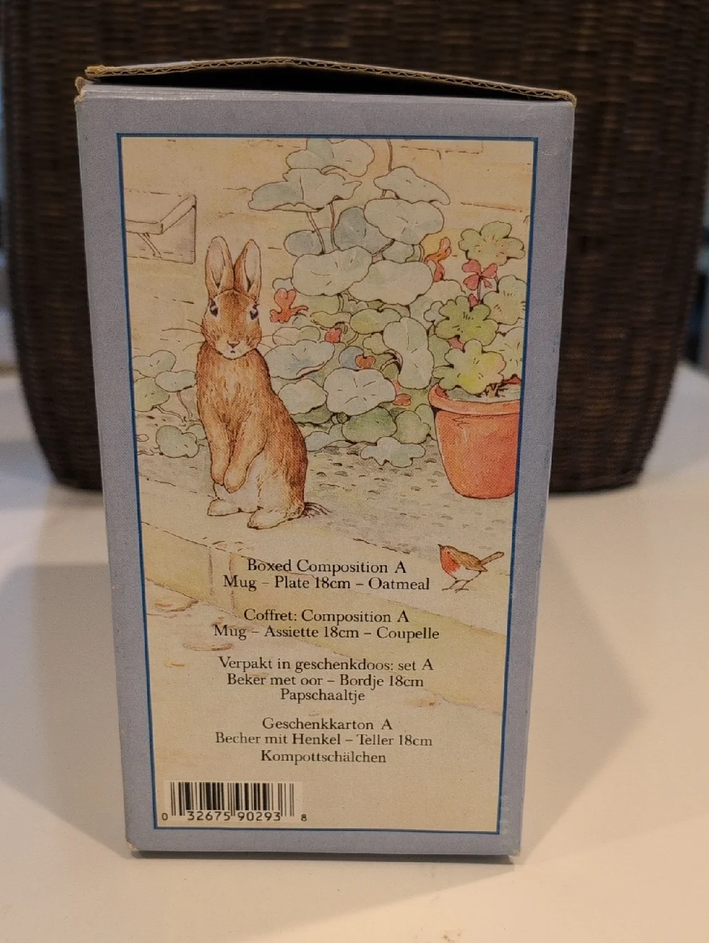 Wedgwood Peter Rabbit Collectible Nursery 3 Piece Porcelain Set Original Box Vtg